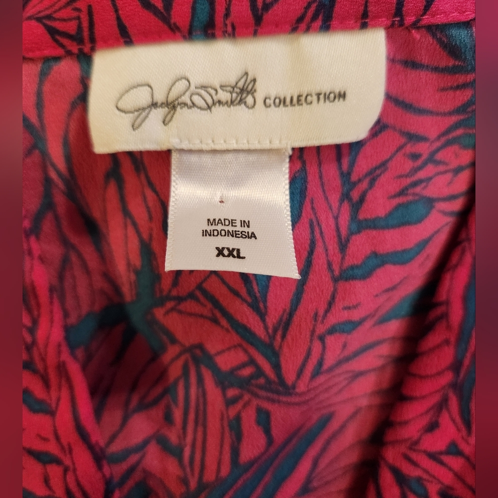 Jaclyn Smith Collection Women’s Sleeveless Top 2XL Magenta 1/4 Zip Maximalism - Picture 8 of 10